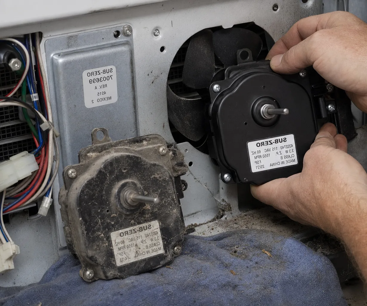 Close-up of an OEM appliance part replacement up close
